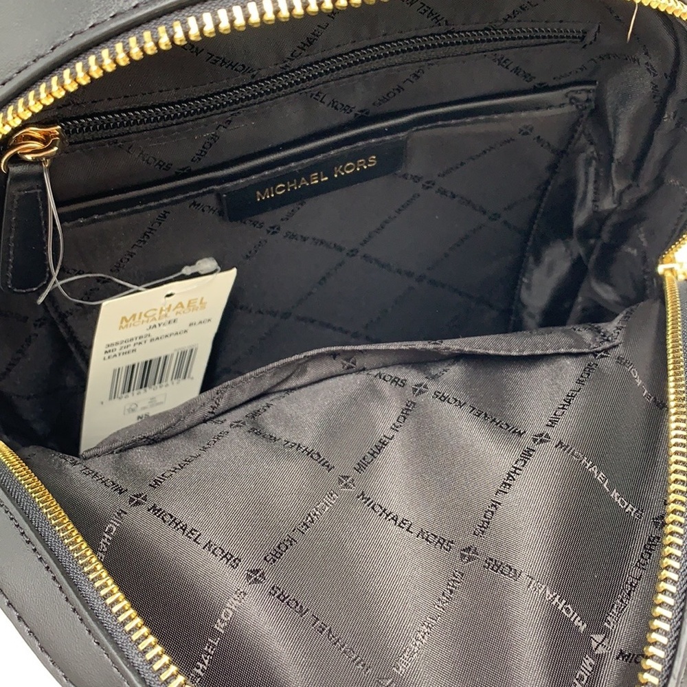 ICHAEL KORS
Jaycee Medium zip pocket Pebbled Leather Backpack BLACK  color - Picture 13 of 16